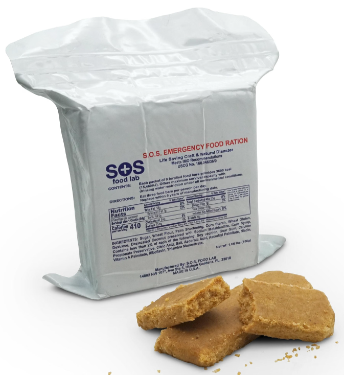 Compact survival ration food block